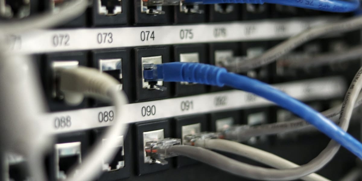 Server room representing cloud data infrastructure